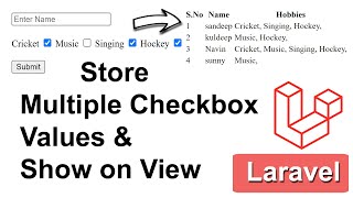 How To Store Multiple Checkbox Values in Database and Show Data on View In Laravel In Hindi