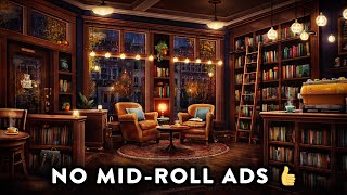 Fall Coffee Shop Bookstore Ambience with Relaxing Jazz Music & Rain Sounds image