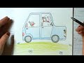 How to Draw a Dog and a Robin in a Car | Easter Bunny Stories | Fine Art with Julia, Episode 3