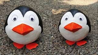 DIY Penguin making with balloon | how to make a Penguin with balloon and newspaper