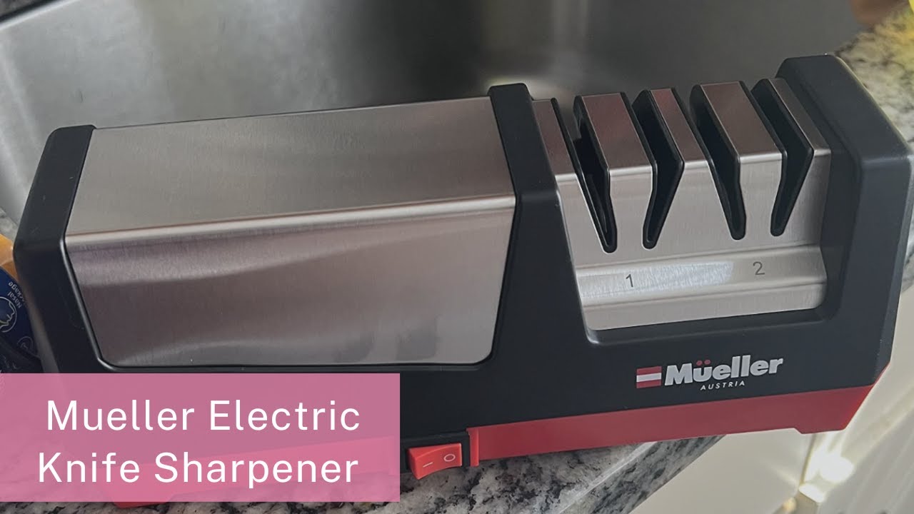 Mueller Professional Electric Knife Sharpener for Straight Knives Diamond  Abrasives, Quickly Sharpening, Repair/Restore/Polish Blades