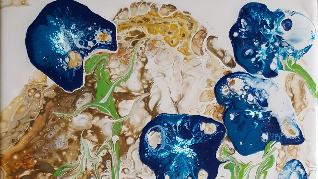 Acrylic Pour: Negative Space and Hammer Technique - YouTube
