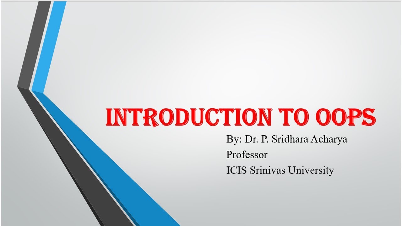 Introduction to object oriented Programming 1 - YouTube