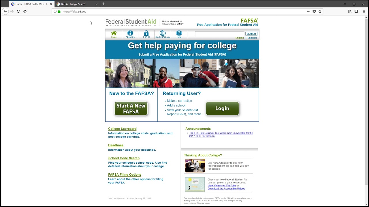 Finding the FAFSA - YouTube