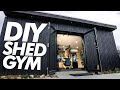 Ridiculous home gym in entirely custom diy backyard shed