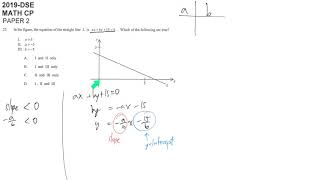 DSE maths core 2019 paper2 #23 equation of straight line