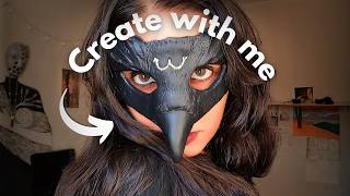 How to Make a Crow Mask with Cold Porcelain - Relaxing Mystical Art Tutorial