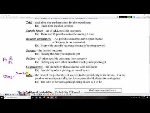 Probability that an Event Will or Will Not Occur (Pre-Calculus 13.3 pt 1)