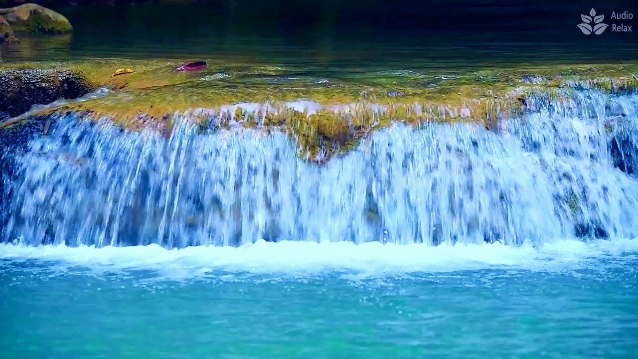 Most Calming Waterfall Sounds. Beautiful Waterfall Cascade With Stone Steps in Thailand. Nature ASMR