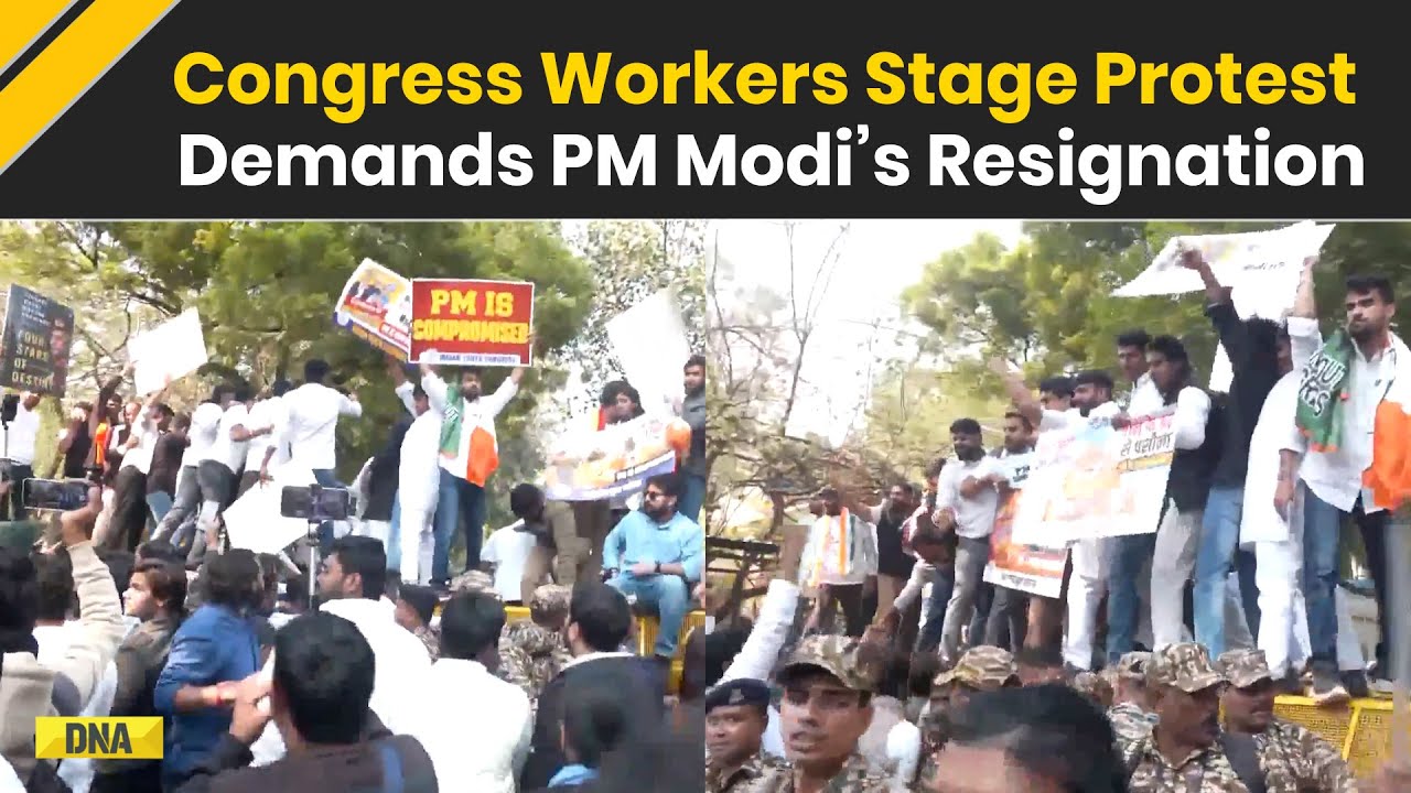 Epstein Files: Congress Workers Protest, Demand PM Modi’s Resignation | Epstein Files Controversy