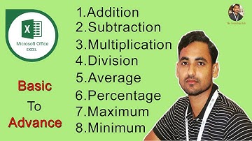 Addition Subtraction Multiplication  and Division in Excel || Microsoft Basic Formulas || Ms Excel