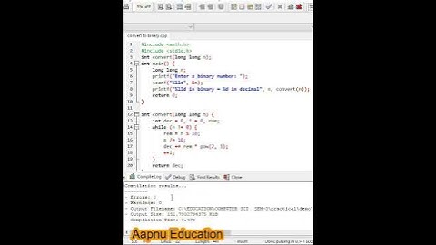 convert binary number to decimal and vice-versa in c  #shorts #binary #decimal #viceversa #cprogram