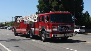 LAFD Truck 90 and Engine 90 Responding