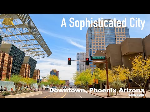 [4K] Phoenix 🇺🇸, Downtown Arizona USA in Apr 2022 - Drive