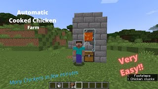 Simple Easy Automatic Cooked Chicken Farm Minecraft Mineblockz