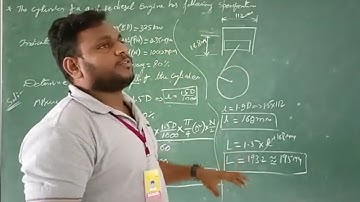 DMM-2,Unit-2,Lec-9||Cylinder Design||Determine the bore&Length of the 4-stroke diesel Engine cyl