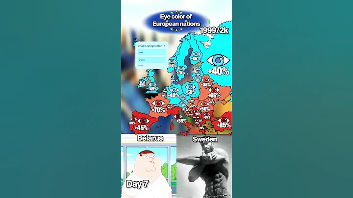 Eye color of European Nations #geography #europe #map #geographythroughmaps#ww2 #cartographer#shorts