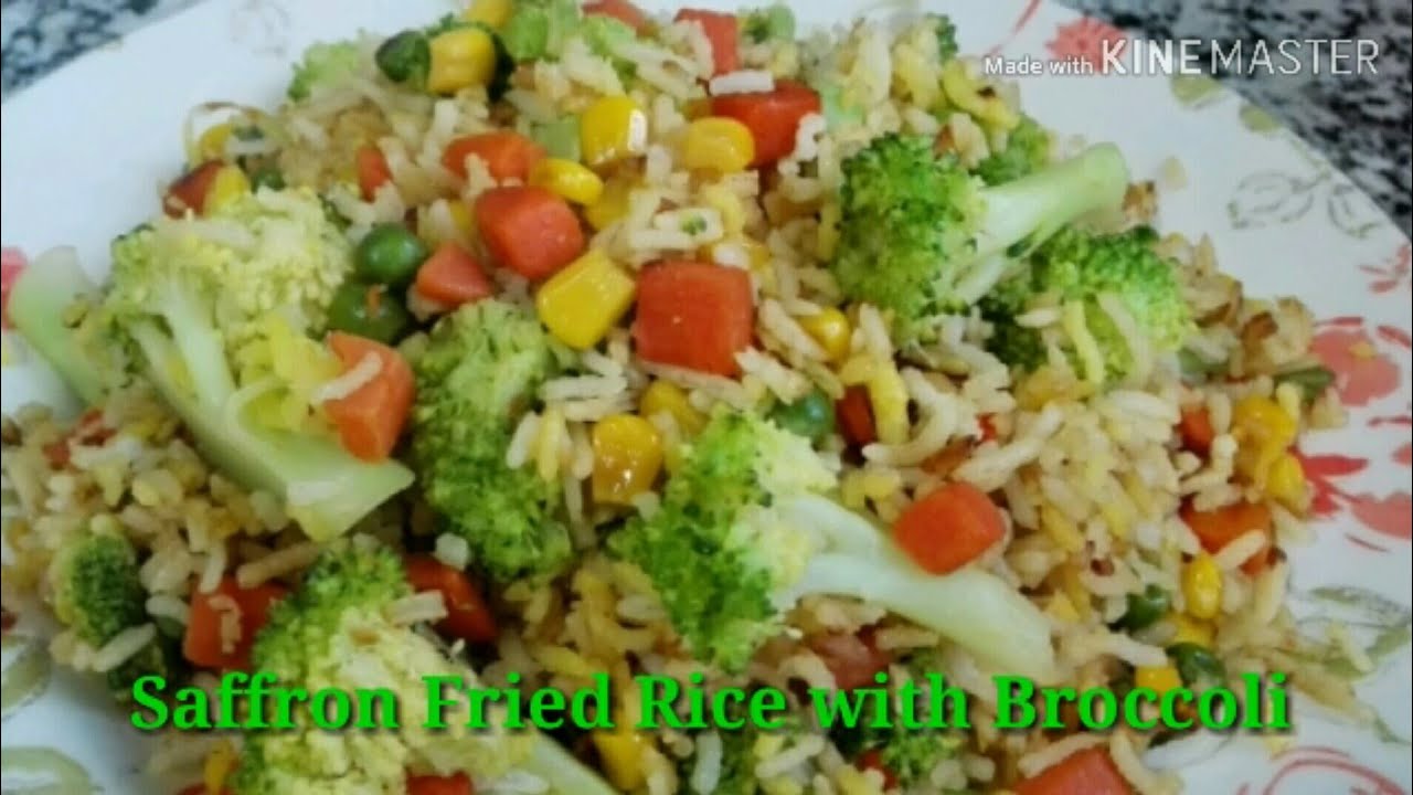 Saffron fried rice with Broccoli & mixed vegetables my own version ...
