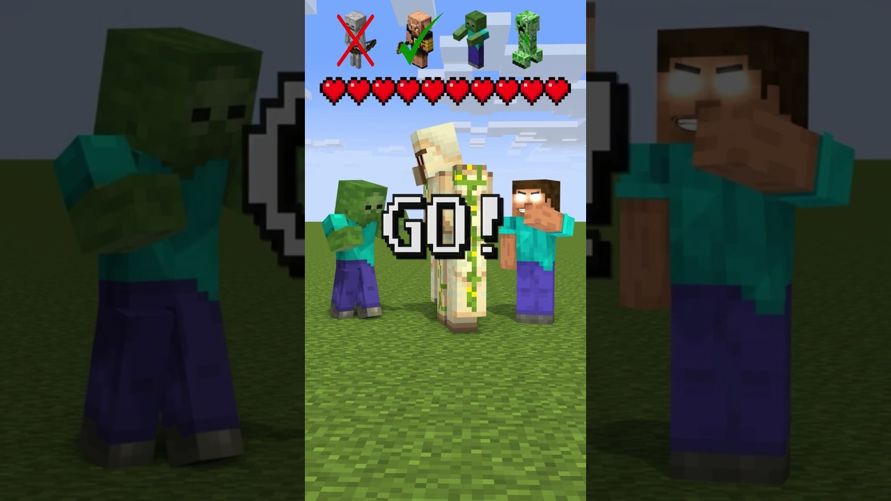 Help Creeper To Power UP and Beat The Golem! 