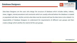 Database user and Administration
