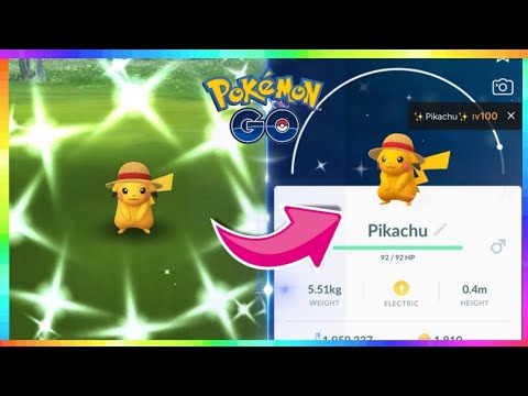 New Shiny Straw Hat Pikachu Release In Pokemon Go Shiny Nest 100iv Checks