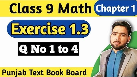Exercise 1.3 Class 9th Maths | Part 1 (Q. No 1 to 4)  | Class 9th Math Chapter 1