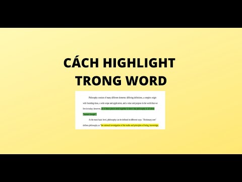 CÁCH HIGHLIGHT TRONG WORD