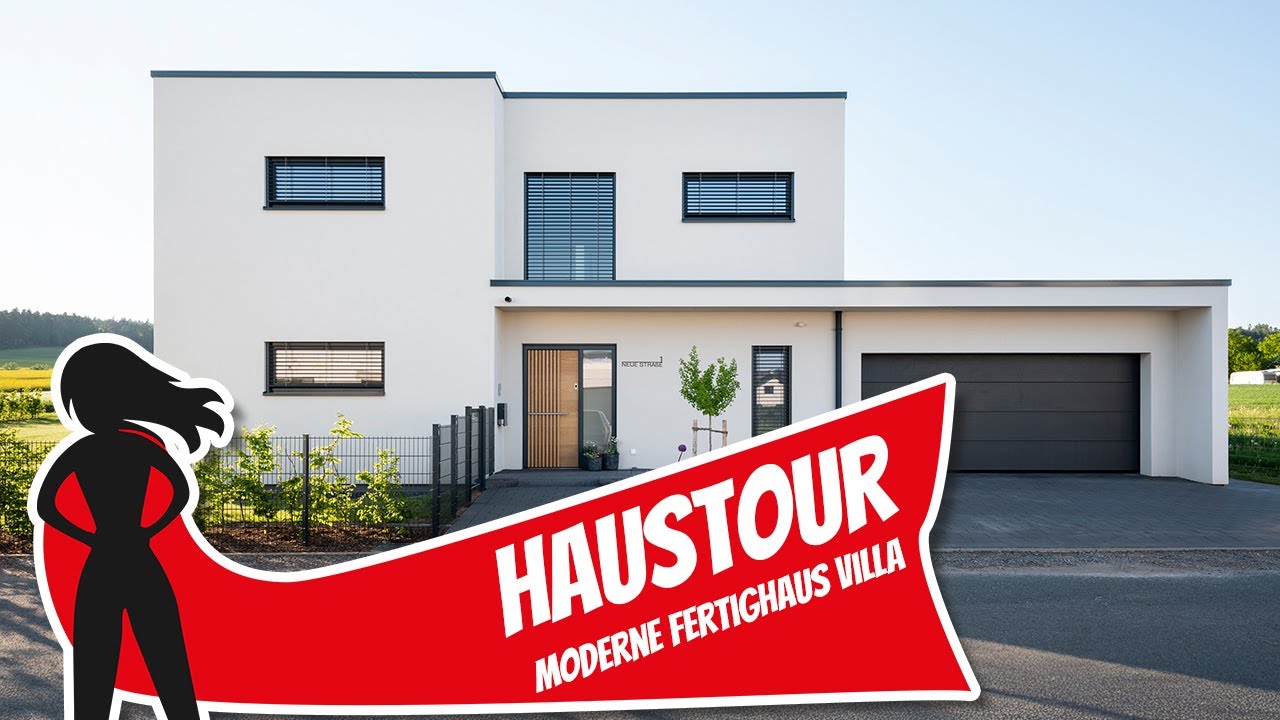 Moderne Fertighaus Villa: Stilvoll Wohnen dank cleverer Details | Haustour Fingerhaus