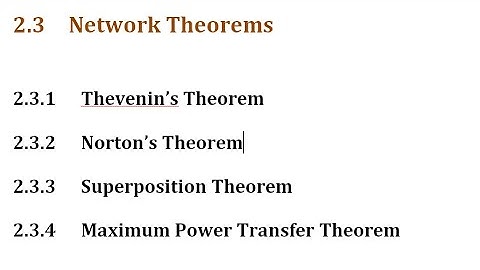 Network Theorems