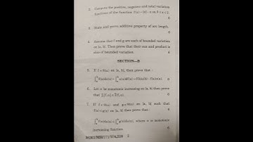 Analysis -II question paper BA sem 4th #pup #ba #maths #math #mathematics #2024