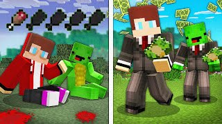 The POOR to RICH Story In Minecraft Challenge  Maizen Mizen Mazien JJ and Mikey