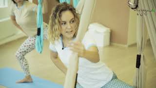 картинка: Йога в гамаках с нуля. Комплекс на освоение шпагата