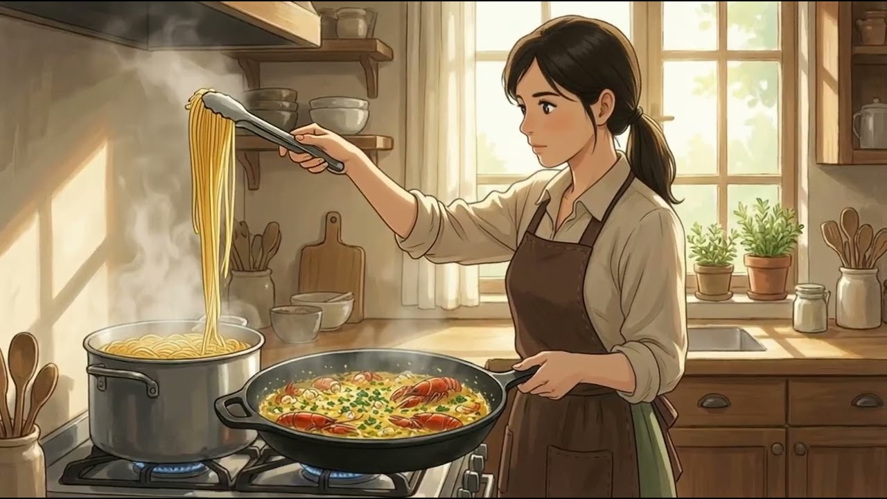 A Summer Crayfish Feast — A Gift from Nature🐈‍⬛❤️#SlowLiving#RelaxingVideo#ghiblistyle 