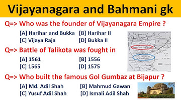 MCQs over Vijayanagar en het Bahmani-koninkrijk/ MCQs van het Bahmani-koninkrijk/ In het Engels