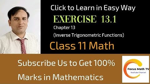 Exercise 13.1 | Class 11 Math | Urdu | Hindi