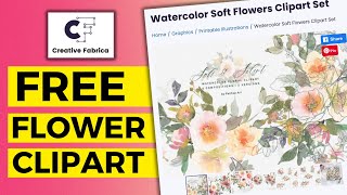 Creative Fabrica Freebies Free Watercolor Flowers Clipart Set