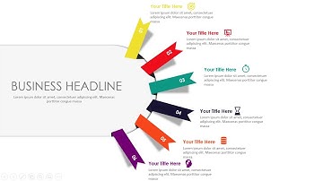 Create 6 Ribbon shape Options Infographic Slide in PowerPoint