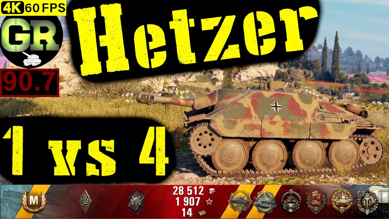 World of Tanks Jagdpanzer 38(t) Hetzer WoT Replay - 14 Kills 2.5K DMG(Patch 1.4.0)