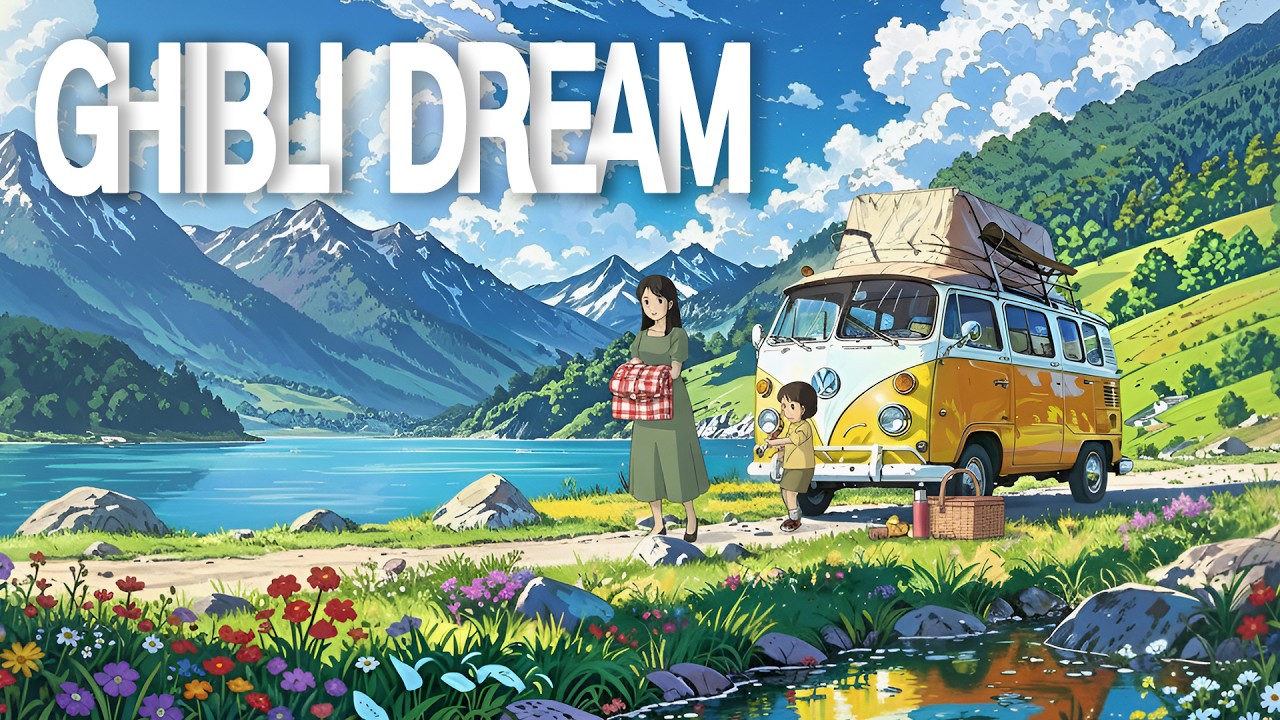 A Quiet Family Escape to a Hidden Lake 🌿 | Emotional Ghibli-Style ASMR Road Trip Under the Stars