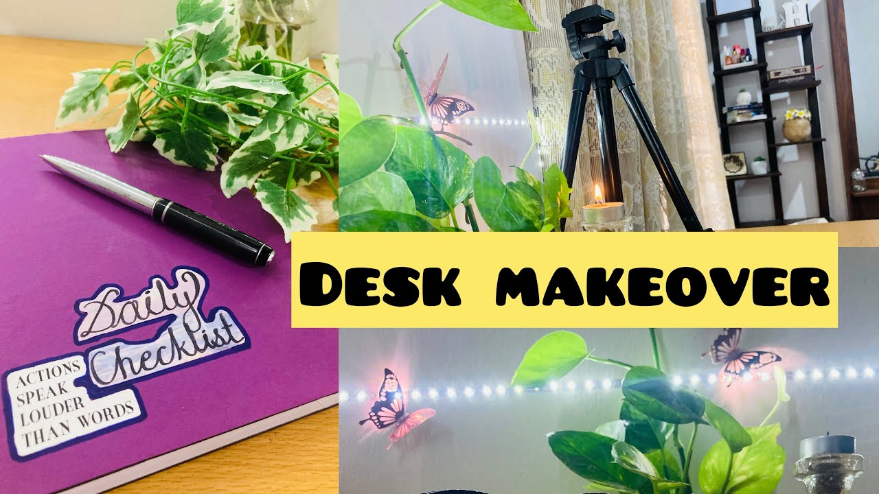 Tiny desk makeover | my writing spot | silent vlog 🏻 - YouTube