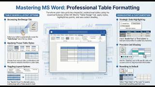 MS Word Table Formatting and Styles | Best Learning Videos | Apna Schools English