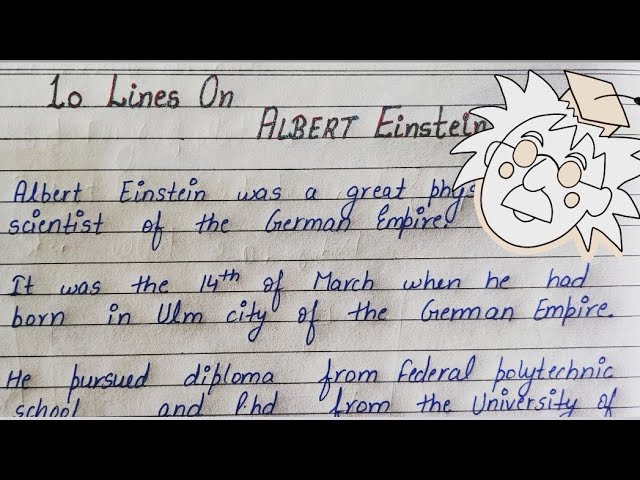 Albert Einstein Biography | Ten Lines On Albert Einstein | Essay On Albert  Einstein - YouTube