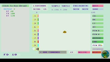 How to draw hexagon with diagonals in Simple Turtle Logo