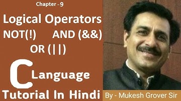 Logical operators in C programming in Hindi |  operators in  C Programming in hindi | C tokens
