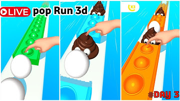 Pop Run 3d Live 🔴 Madness 💢 Made of World Record 99090 #shortfeed #poprun3d #live day 3