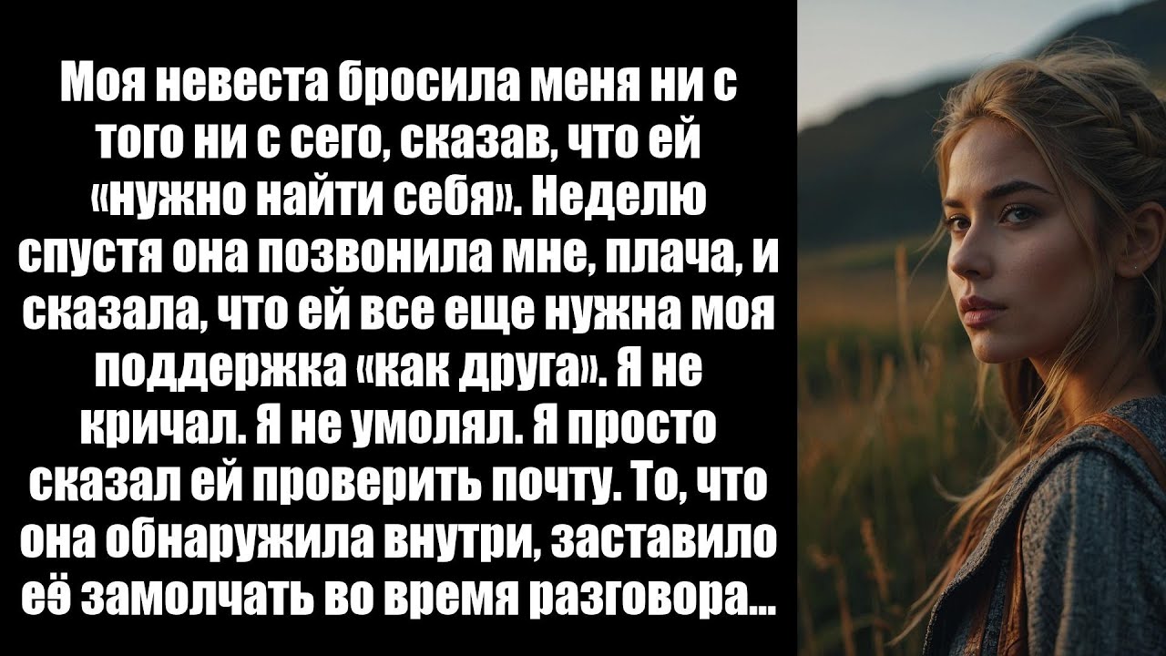 Моя невеста бросила меня ни с того ни с сего, сказав, что ей «нужно найти себя» неделю назад.
