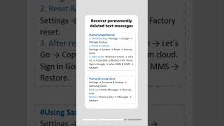 Restore Deleted Texts In 30 Seconds Android Iphone Quick Fix
