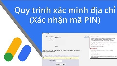 Quy trình xác minh địa chỉ (Xác nhận mã PIN)