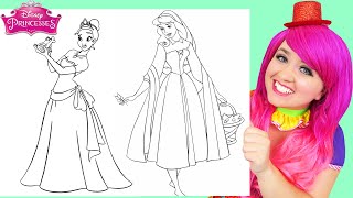 Coloring Princess Tiana, Aurora & Ariel | Crayons