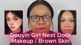 Tutorial | Douyin Girl Next Door Makeup on Brown Skin ✨ | Black Girl Tries #douyin #makeuptutorial
